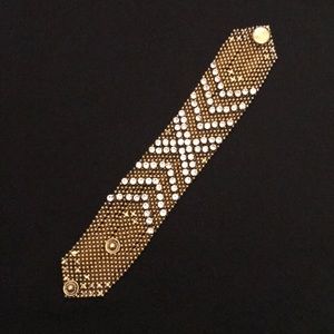 Anthropologie | gold & crystal adjustable bracelet